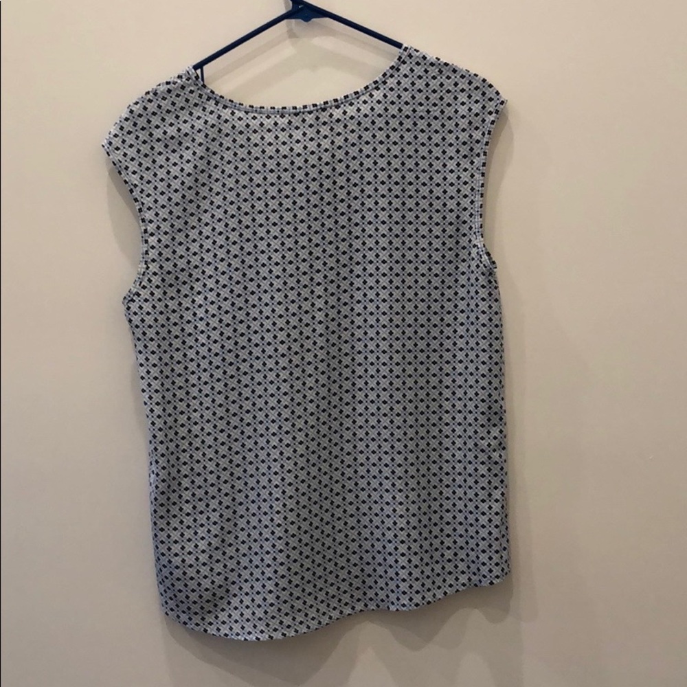 Joie Blue Geometric Silk Blouse - Picture 3 of 5